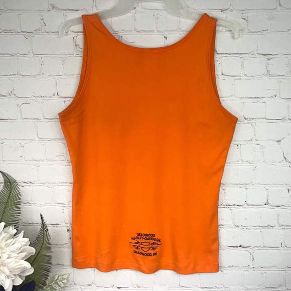 •🏍|•HARLEY-DAVIDSON•| Deadwood, SD Officially Licensed Orange H-D Tank Top - Picture 5 of 9